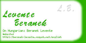 levente beranek business card